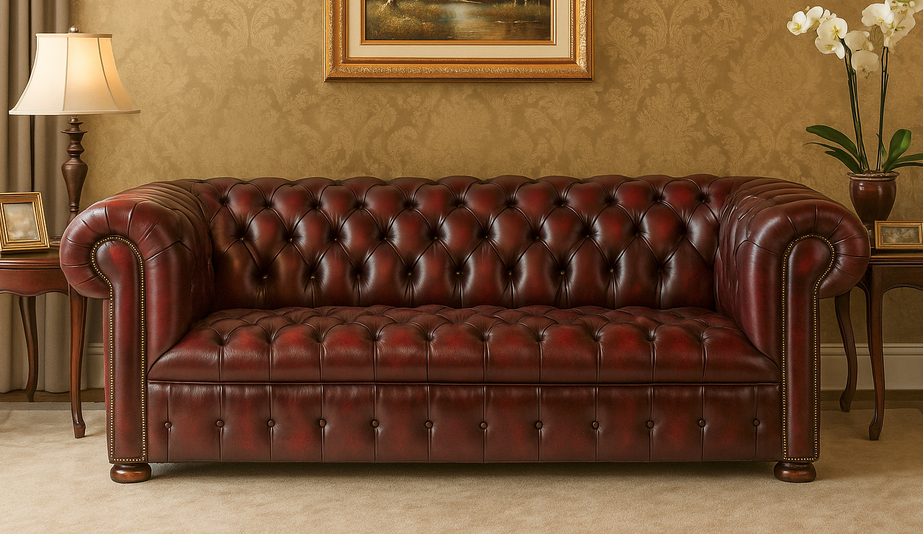 Braunes Chesterfieldsofa in einem Raum